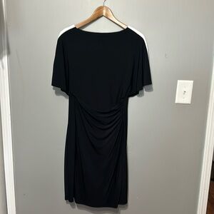 LAUREN Ralph Lauren Black/White Midi Dress Very Flattering Size 10 EUC!!